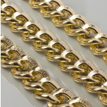 Zdjęcie - Łańcuch aluminiowy owal płaski wygięty złoty 30x24mm